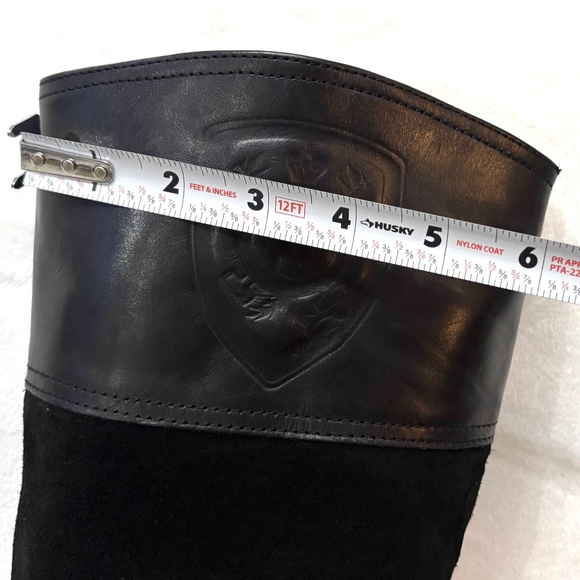 ALDO TALL BLACK SUEDE KNEE HIGH EQUESTRIAN RIDING BOOTS BUCKLE SZ 6.5 - Picture 9 of 14